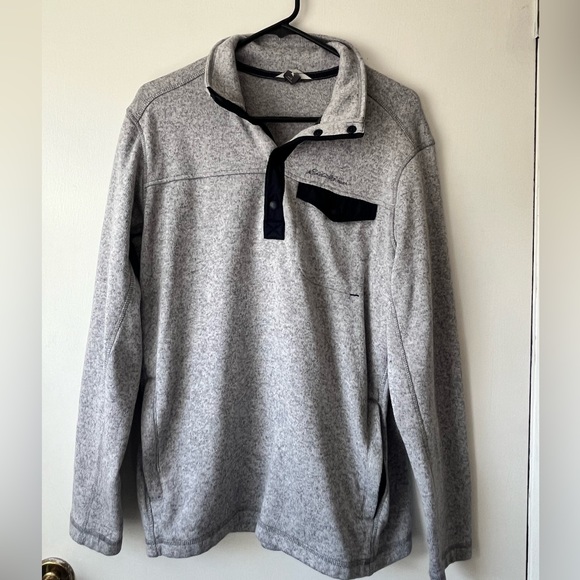 Eddie Bauer Men’s Convector Snap Mock Sweater Large Gray - Picture 4 of 5